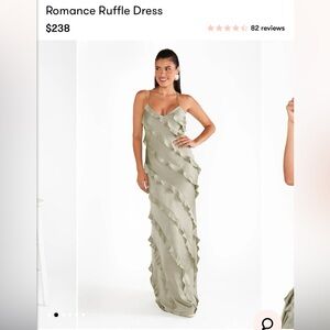 Show Me Your Mumu Romance Ruffle Dress (Moss Luxe Satin)